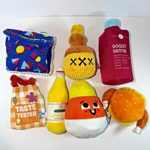 Bark Box Dog Toys Lot Plush Crinkle Squeaker Bundle 7 Pieces Candy Corn
